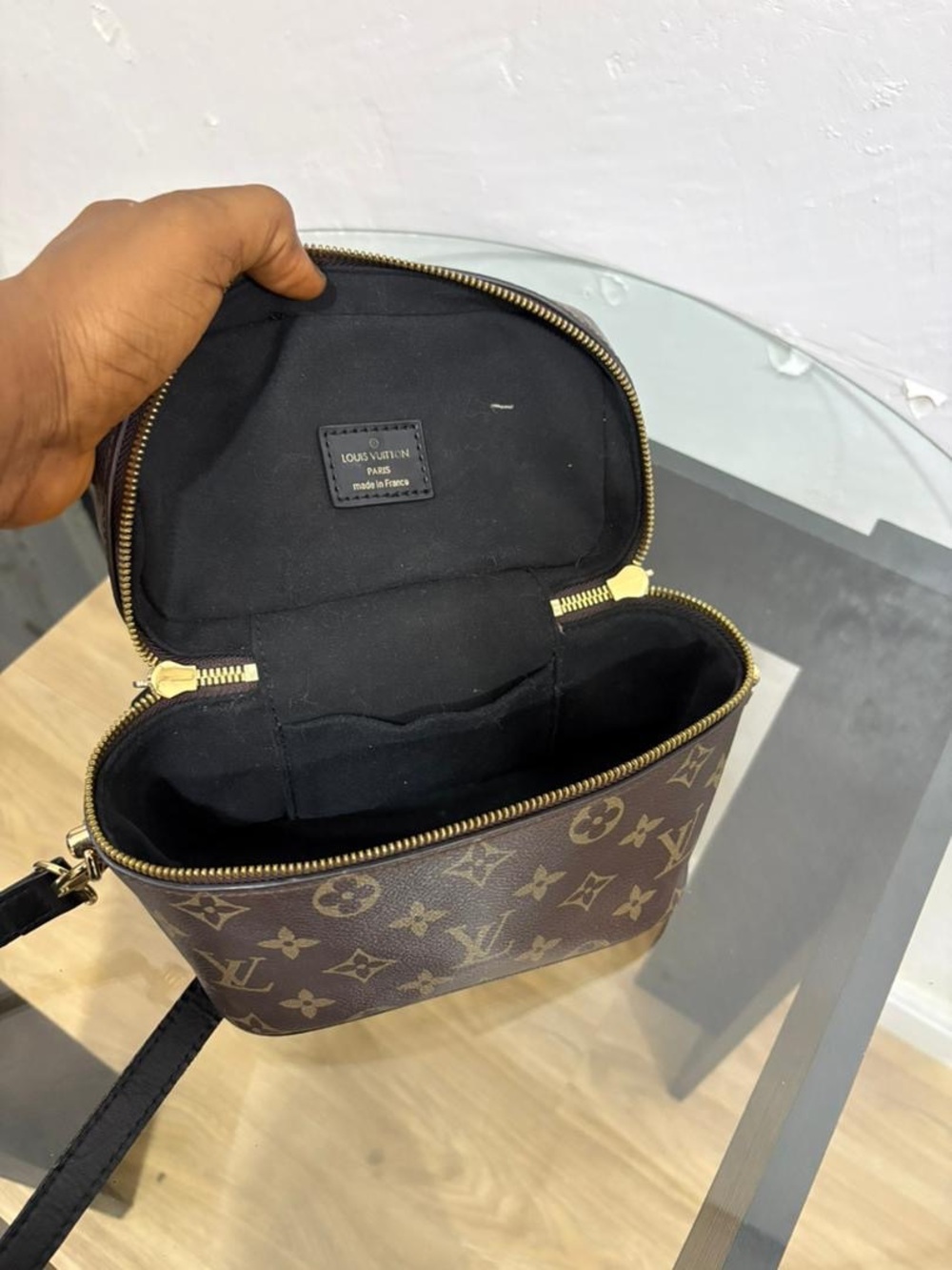 Brown Monogram Mini Vanity Bag with Gold Hardware - Picture 4 of 9